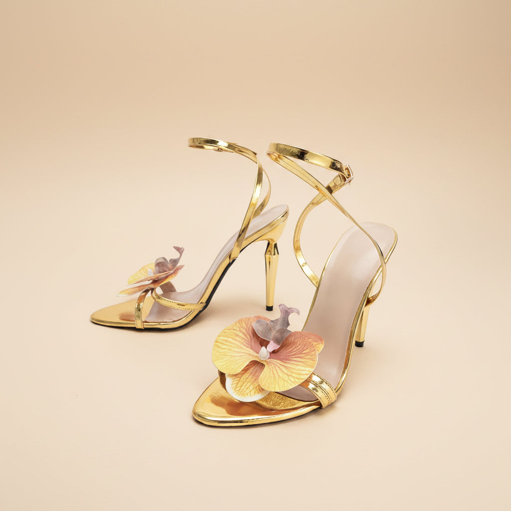 3D Floral Applique Sandals