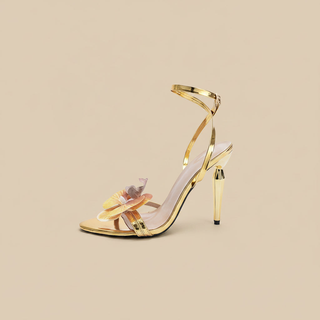 3D Floral Applique Sandals