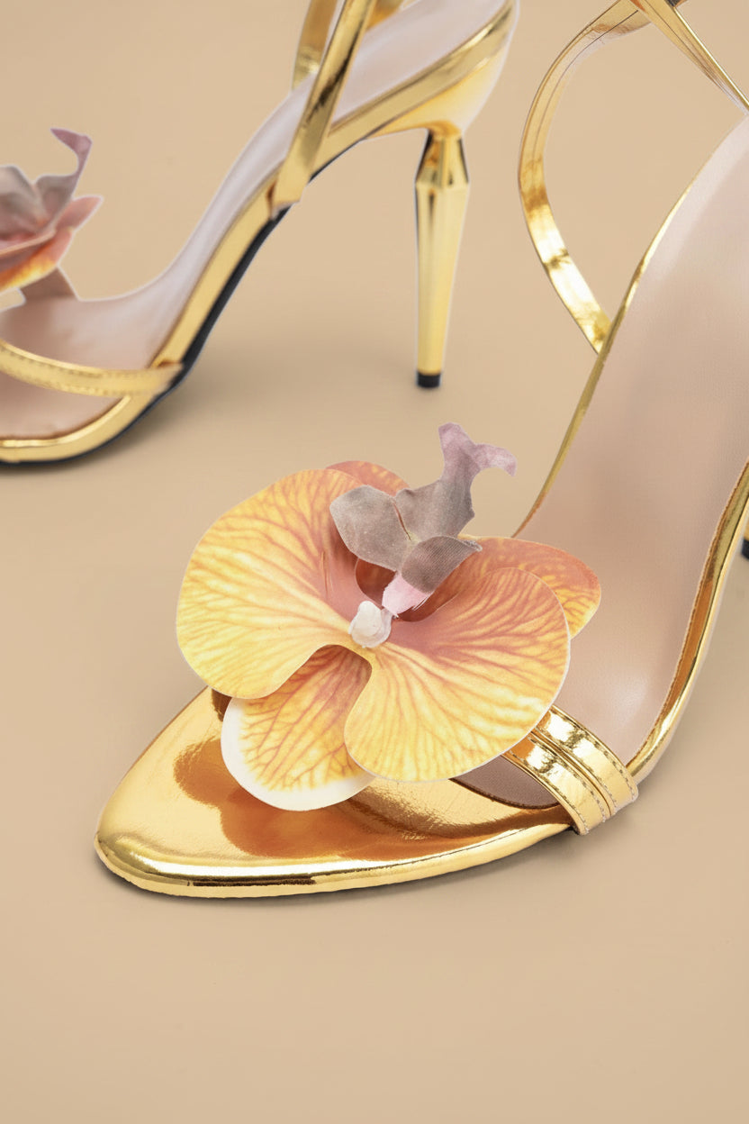 3D Floral Applique Sandals