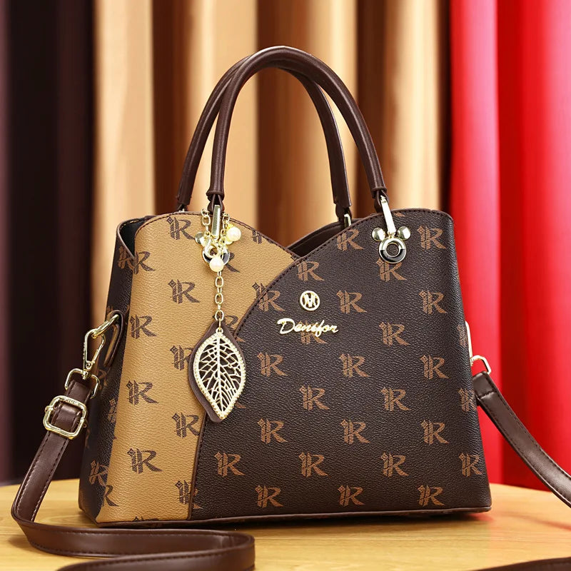 Printed Leather Handbag for Women