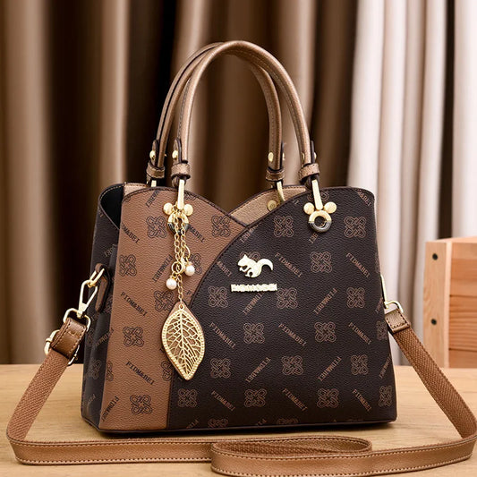 Printed Leather Handbag for Women