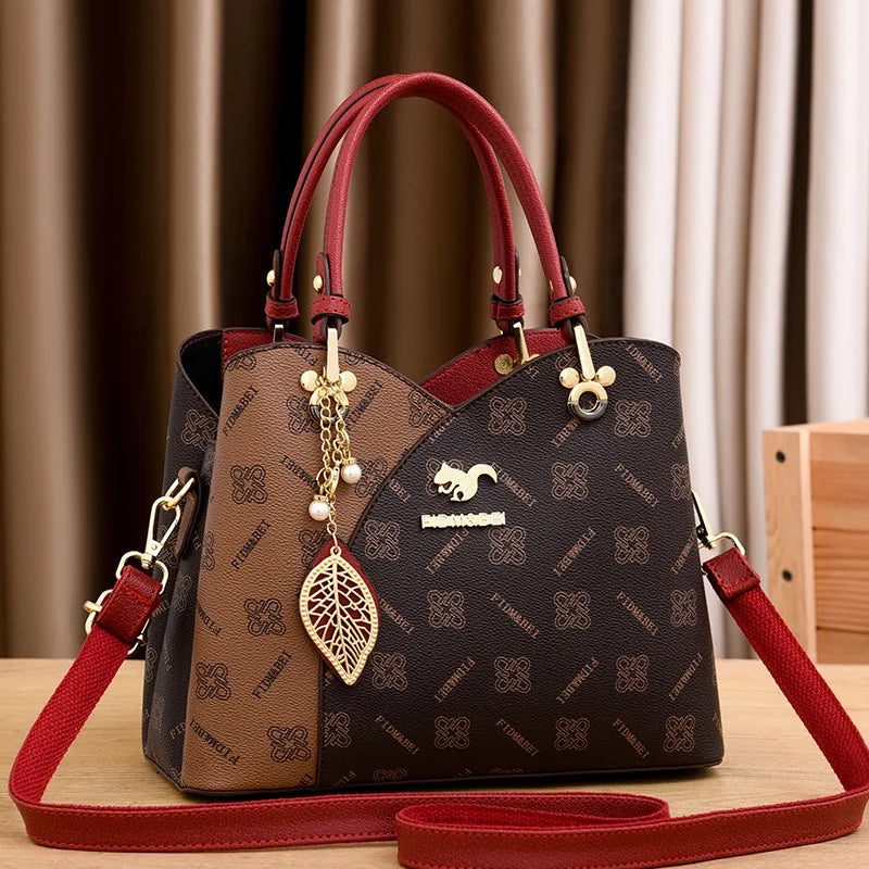 Printed Leather Handbag for Women