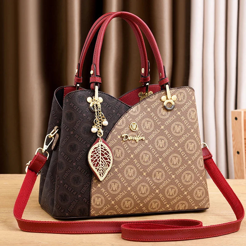 Printed Leather Handbag for Women